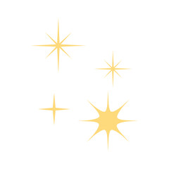 Obraz premium Shine or sparkle. Sparkling star in yellow color on transparent background. Sparkle star icons. Shine icon. Star sparkle doodles. SVG