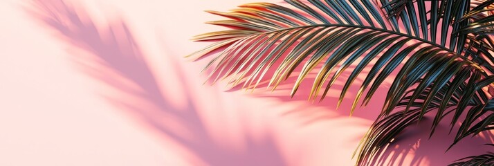 Fototapeta premium Background of colorful leaves, artistic palm tree wallpaper, tropical tropical leaves, summer colors