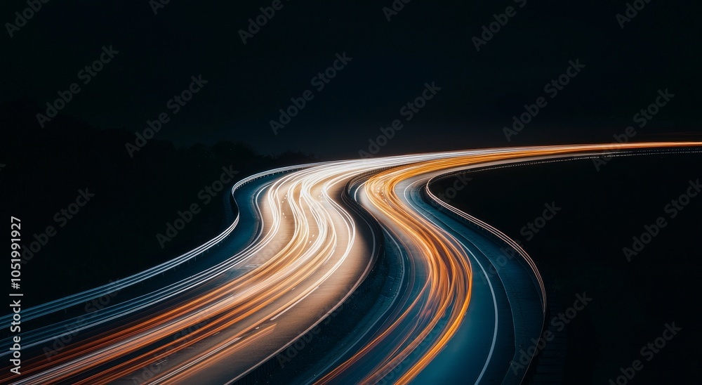 Aufkleber the speed and movement of digital marketing is symbolized by this highway with colorful light trails