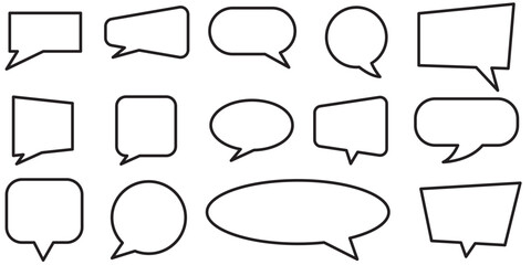 Obraz premium Speech bubble, speech balloon, chat bubble line art vector icon for apps and websites
