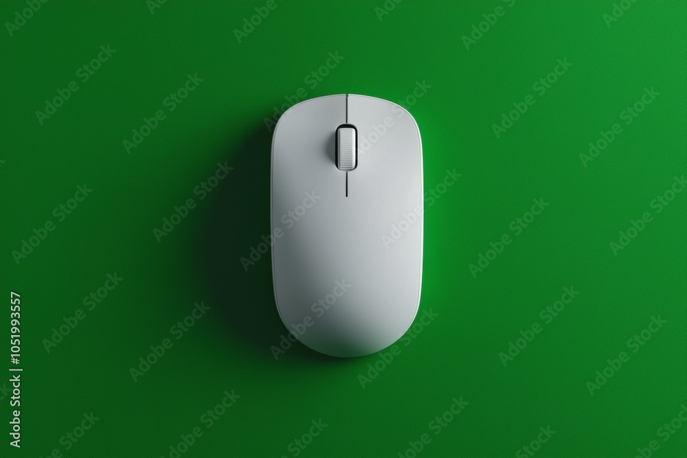 Poster The mousepad and mouse are wireless, with space for text on the green background
