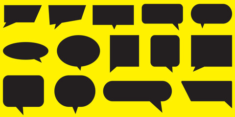 Obraz premium Speech Bubble set. Talk bubble. Blank empty vector white speech bubbles. Speak bubble text, cartoon chatting box, message box. Cartoon balloon word design