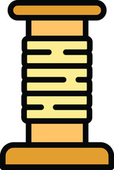 Simple and colorful cat scratching post icon representing essential pet accessories for feline friends