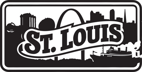 St Louis Grunge Typography Vector