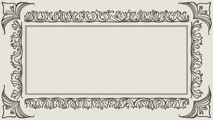 Ornate Decorative Border with Floral and Scroll Motifs for Formal Design