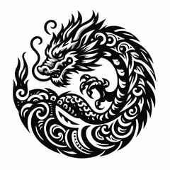 logo dragon, tattoo, illustration,icon