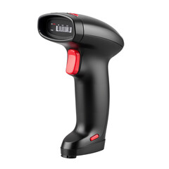 Ergonomic Handheld Barcode Scanner with Red Trigger Button.