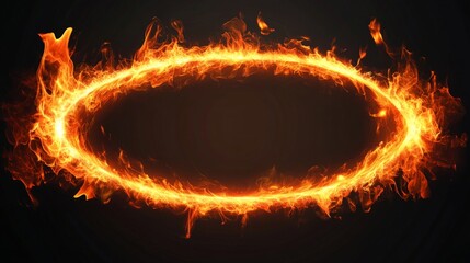 Fototapeta premium oval fire frame generative ai