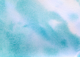 Blue watercolour background. Versatile artistic image for creative design projects: posters, banners, cards, prints, wallpapers. Traditional artist-made art.