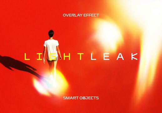 Light Leak Rainbow Photo Effect Mockup With Generative AI