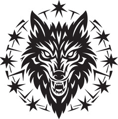 Fototapeta premium Wolf Tribal Silhouette Vector Graphic