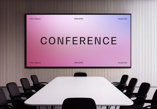 Conference Room Screen Mockup With Generative AI
