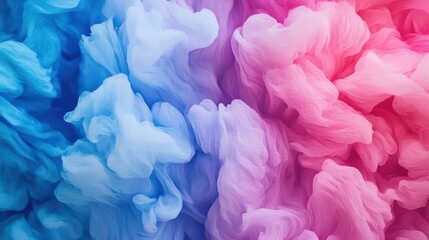 Fototapeta premium An abstract cloud of vibrant blue and pink hues swirls gracefully, creating a dreamy atmosphere perfect for backgrounds or artistic projects.