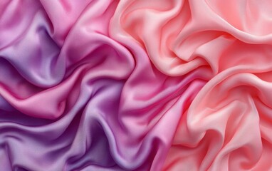 Obraz premium Soft, flowing fabric in shades of pink and purple, perfect for backgrounds, textiles, or fashion showcases. Captivating draped texture and color.