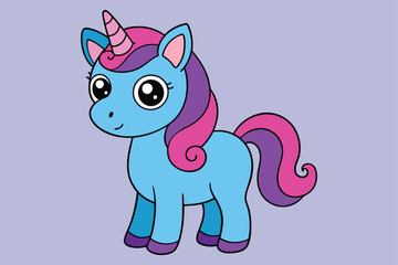 Adorable Unicorn Illustration for Kids' Projects