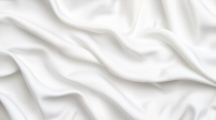Elegant white satin fabric, showcasing smooth textures and gentle drapes, perfect for fashion, textiles, and interior design projects.
