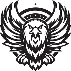 flying eagle head logo icon silhouette vector art flat design illustrations