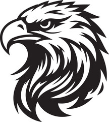 Fototapeta premium flying eagle head logo icon silhouette vector art flat design illustrations