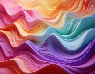 3d animation abstract colorful background with waving layers of elastic cloth flexible colorful ruffles drapery folds and curves pastel gradient animated fashion wallpaper