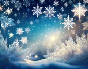 abstract winter background with snowfakes