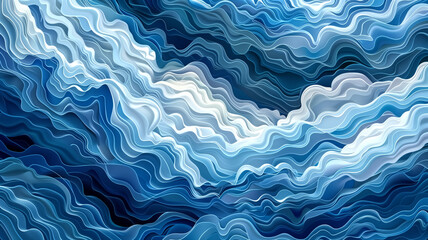 Obraz premium Stylized blue sky vector with impressionist brushstroke cloud…