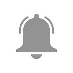 Notification bell icon for incoming inbox message. Vector ringing bell for alarm clock and smartphone application alert
