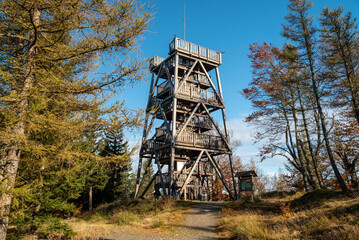 Observation tower on Czerniawska Kopa in the Jizera Mountains near the town of Świerad&oacute;w Zdr&oacute;j