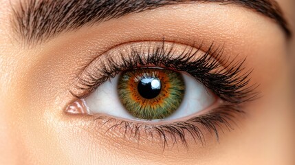 Obraz premium Close up of a Green Eye with Eyelashes
