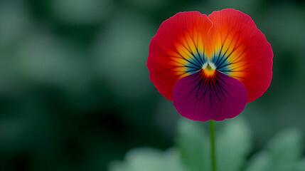 Fototapeta premium Vibrant Pansy with Rainbow Hues, flower, blossom, bloom, petals, red