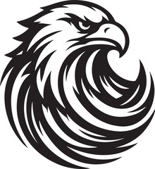flying eagle head logo icon silhouette vector art flat design illustrations