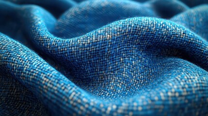 Fototapeta premium close-up of blue denim texture, emphasizing the soft fibers and intricate weave of light jeans, creating a tactile and visually appealing representation of fabric