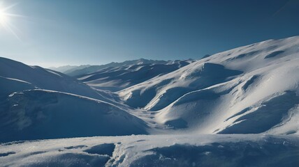 Obraz premium Winter snow covered mountain peaks 