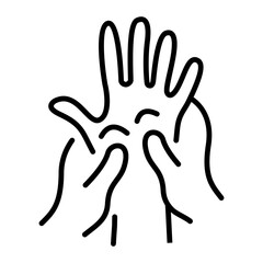 Obraz premium A linear icon of hand massage 