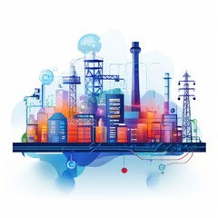 Obraz premium the AI Image Generator, Pipeline of chemical plant