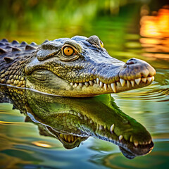 Obraz premium crocodile in water