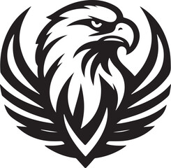 Fototapeta premium flying eagle head logo icon silhouette vector art flat design illustrations