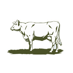 cow silhouettes isolated on a white background, Vector illustration.