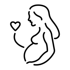 Obraz premium Pregnancy icon in line style 
