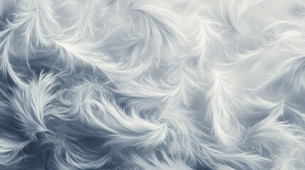 Obraz premium Serene Gray and Arctic Frost Gradients with Feather Swirls and Cashmere Texture: A Luxurious Digital Background for Premium Loungewear and Bedding. High-Resolution Softness.