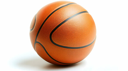 Obraz premium Basketball on White Background, orange, black, sport, game, equipment