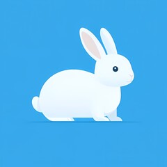 Fototapeta premium Flat Modern Rabbit Logo Design - Vector Icon Illustration