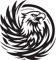 flying eagle head logo icon silhouette vector art flat design illustrations