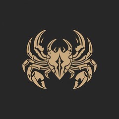 Flat Modern Crab Logo Design - Vector Icon Illustration