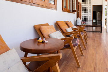 table and chairs in a restaurant a beautiful and peaceful outdoor retreat.