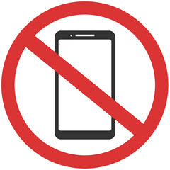 black silhouette no smartphone sign