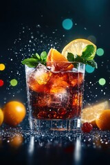 Refreshing High-End Beverage with Glossy Textures