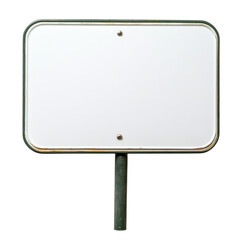 Blank sign on pole, ready for your customized message, white isolated background. cut out, PNG, transparent background.