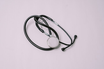 Fototapeta premium Isolated stethoscope on a white background, showcasing medical equipment in a clean