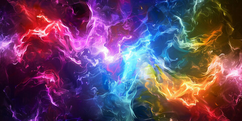 Fototapeta premium Spectacular Display of Colorful Smoke in Black