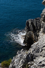 Italy sea cliff rocks sky 